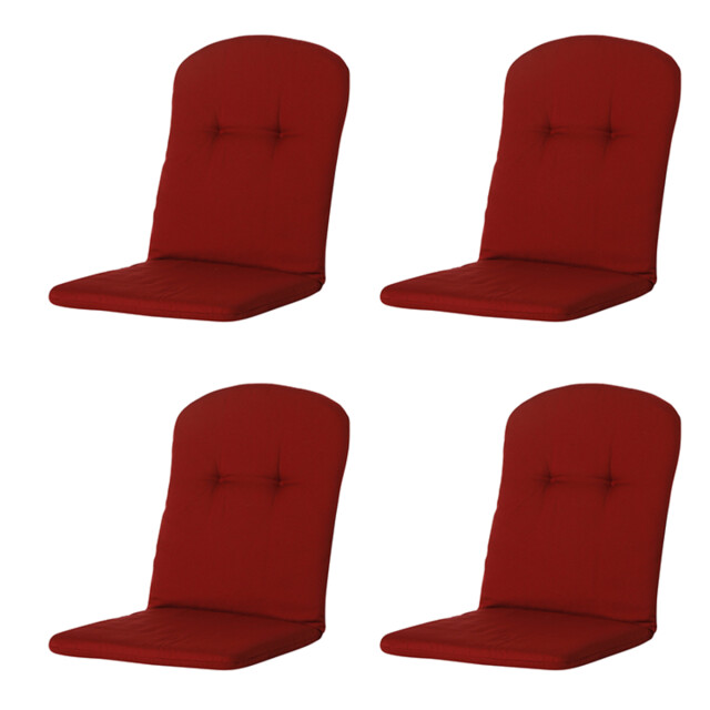 Madison kuipstoelkussen hoge rug rib red ca. 96x45 cm set van 4 2911408 large