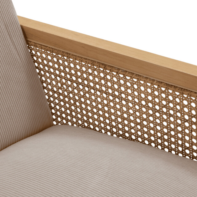 CaliCosy Fauteuil in stof met houten en rotan poten l68 cm debra 3078809 large
