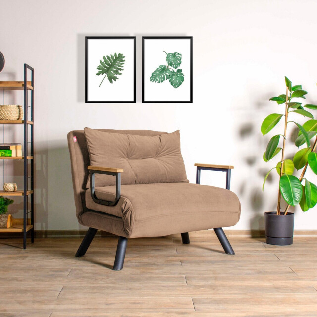 CaliCosy Slaapfauteuil in stof met metalen poten l67 cm sando 3178559 large