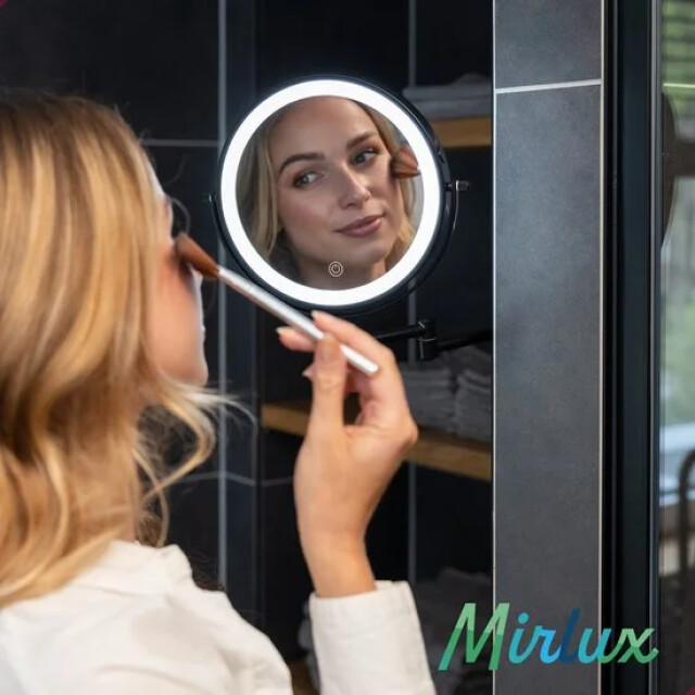 Mirlux Make-up spiegel oplaadbaar zwart 1-5x vergroting 3083716 large