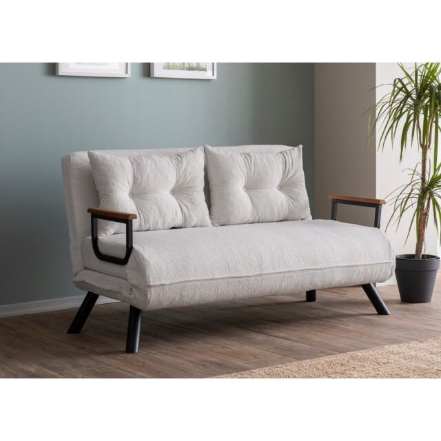 CaliCosy 2-zits slaapbank van boucléstof met metalen poten l133 cm sando 3178822 large