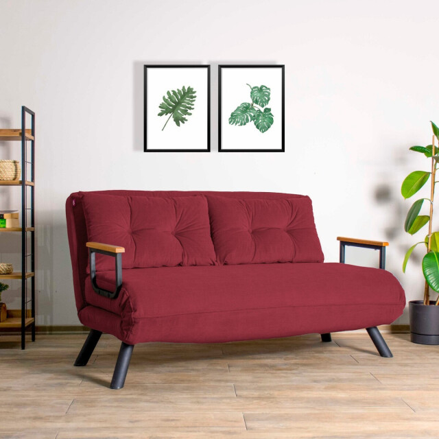 CaliCosy Slaapbank voor 2 personen in stof met metalen poten l133 cm sando 3178539 large
