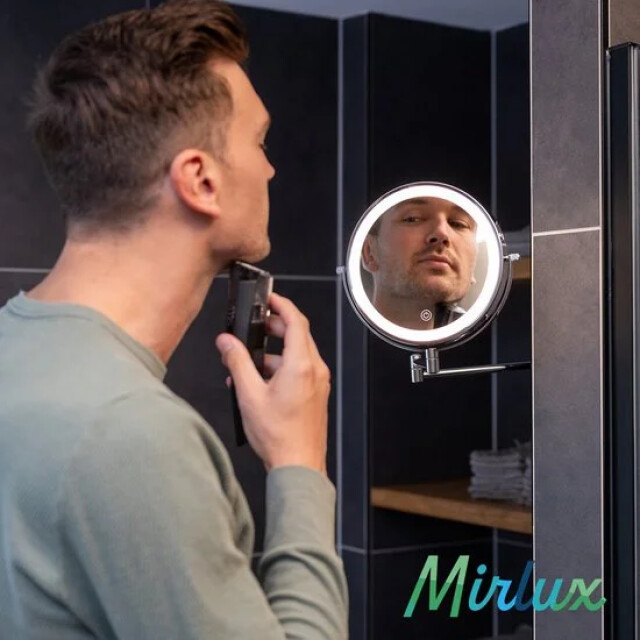 Mirlux Make-up spiegel batterij chroom 1-5x vergroting 3083715 large