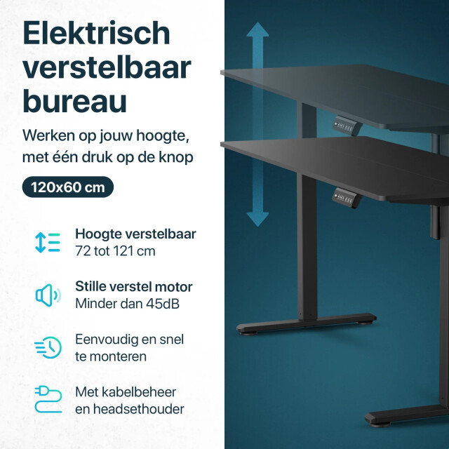 Mirlux Flowsense zit sta bureau verstelbaar elektrisch bureau 120 x 60 cm 3083751 large