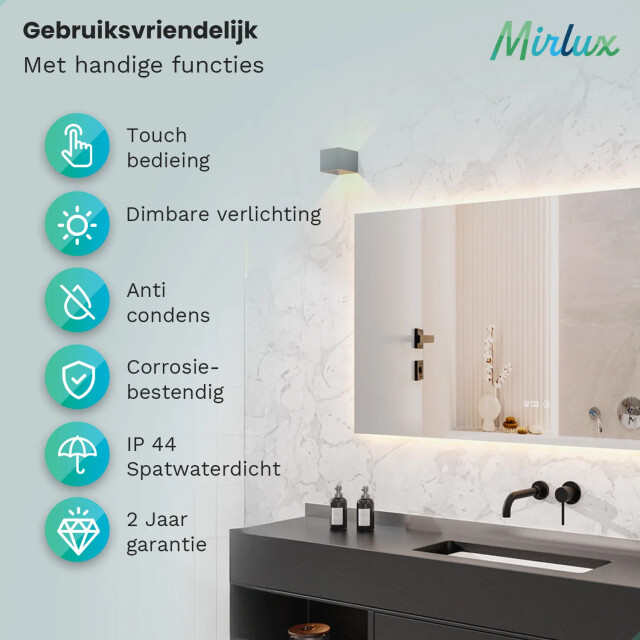 Mirlux Badkamerspiegel 160x80cm frameloos 3170929 large