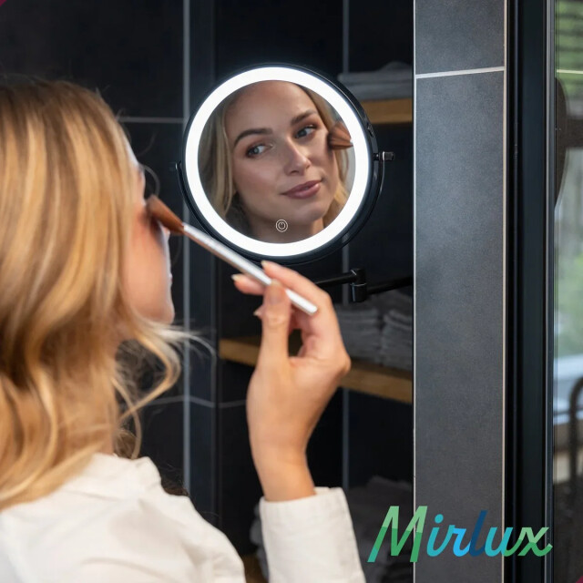 Mirlux Make-up spiegel batterij zwart 1-5x vergroting 3083714 large
