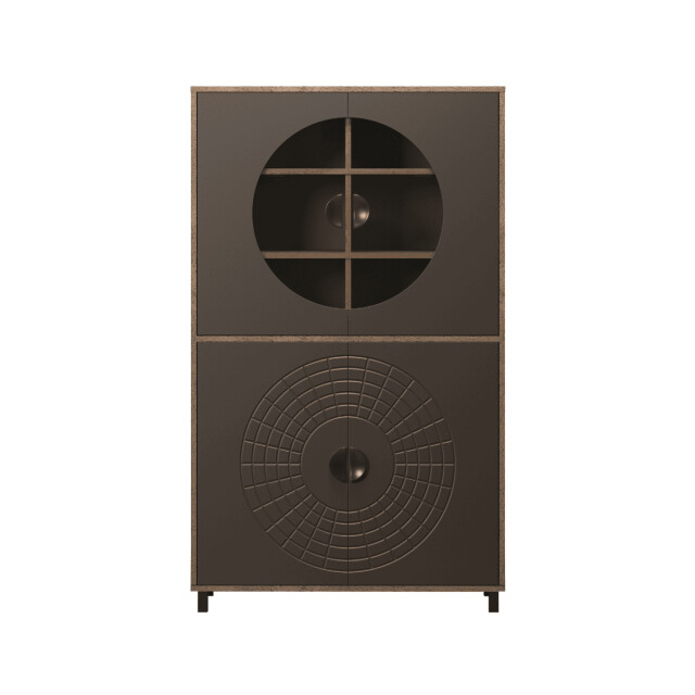 CaliCosy Hoog dressoir met 4 deuren, waarvan 2 met gehard glas h163 cm fusion 3042323 large