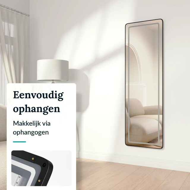 Mirlux Passpiegel spiegel met led 160x50cm 3083789 large