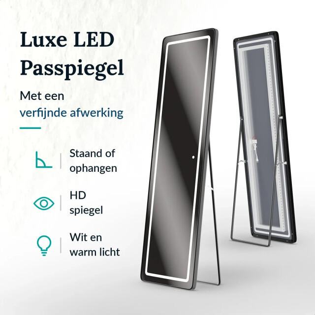 Mirlux Passpiegel spiegel met led 160x50cm 3083789 large