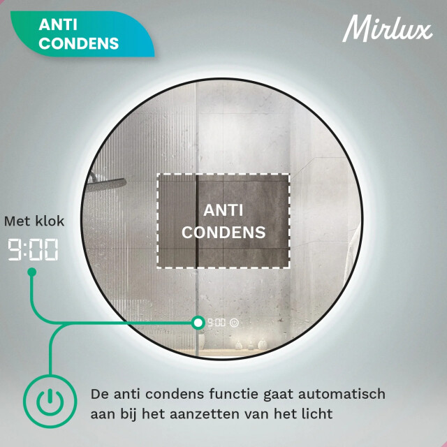 Mirlux Badkamerspiegel 120cm zwart frame 3170926 large