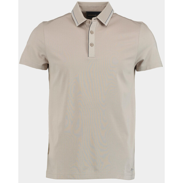 Bos Bright Blue Scotland blue polo korte mouw hilton polo contrast collar 25108hi31sb/190 pebble 186928 large