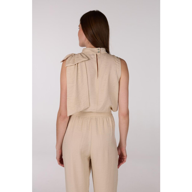 Jansen Amsterdam Sue top sq7 sleeveless bow at shoulder sand SQ387 large