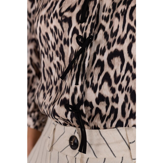 Jansen Amsterdam Robine blouse wa798 3/4 sleeve bowdetails sand WA798 large