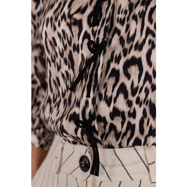 Jansen Amsterdam Robine blouse wa798 3/4 sleeve bowdetails sand WA798 large