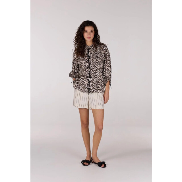 Jansen Amsterdam Robine blouse wa798 3/4 sleeve bowdetails sand WA798 large