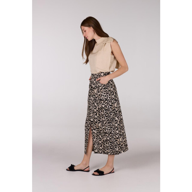 Jansen Amsterdam Sue top sq7 sleeveless bow at shoulder sand SQ387 large