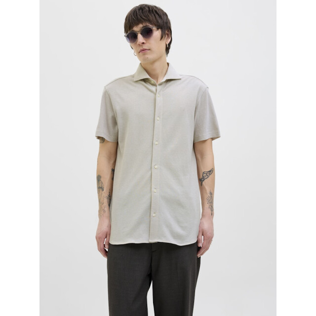 Jack & Jones jprblalance pique s/s shirt smu 12275652 silver lining 05011.915.0082 large