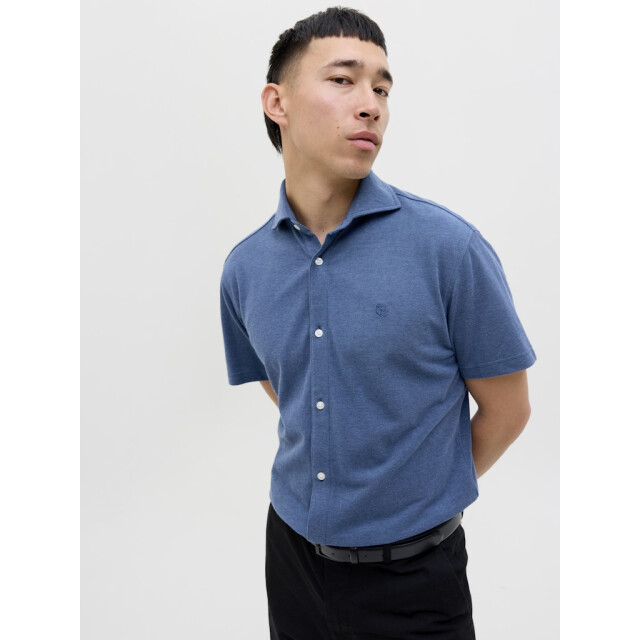 Jack & Jones jprblalance pique s/s shirt smu 12275652 chambray 05011.211.0082 large