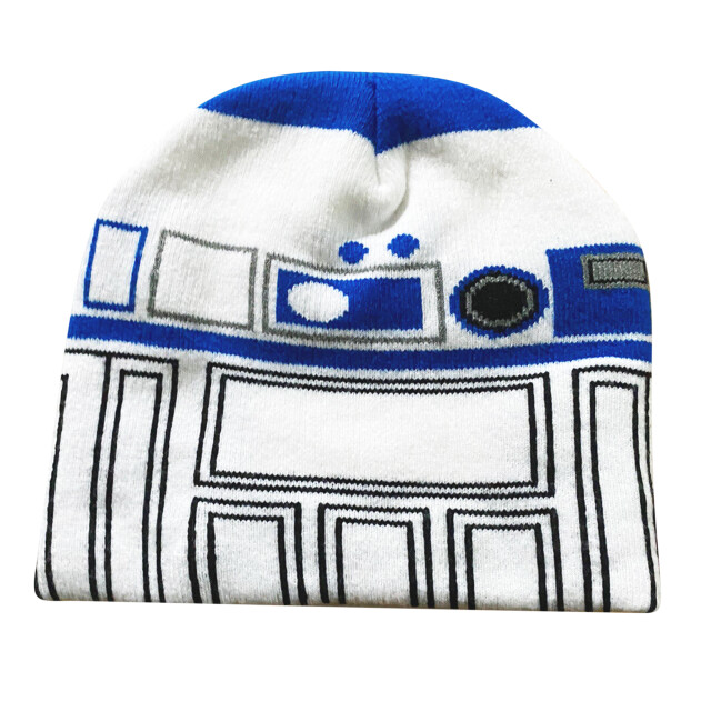 Li-cense Star wars r2-d2 gezicht gebreide muts UTHE1335_whiteblue large
