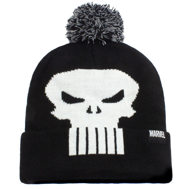 Li-cense The punisher pom pom doodshoofd muts UTHE633_black large