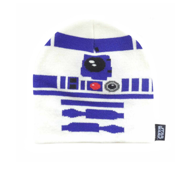 Li-cense Star wars r2-d2 gezicht gebreide muts UTHE1335_whiteblue large