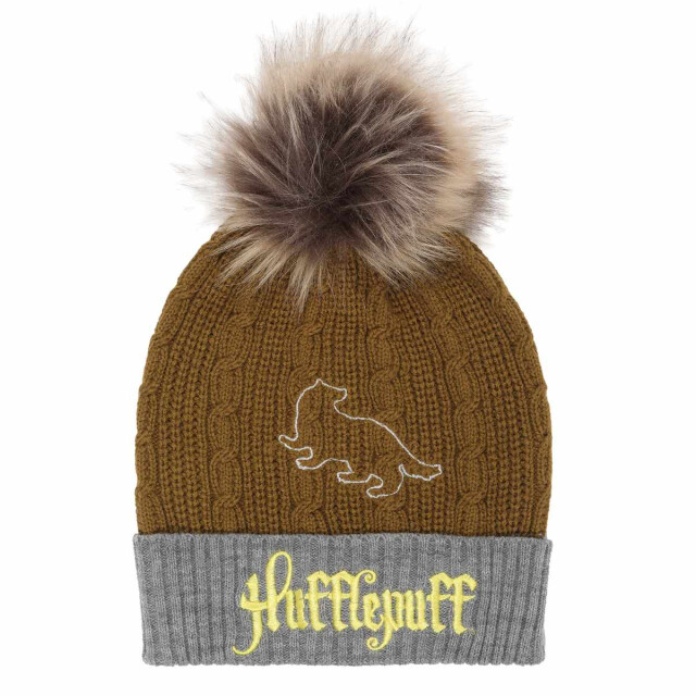 Li-cense Harry potter hufflepuff pom pom muts UTHE1694_yellowgrey large