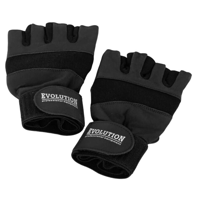 Evolution Volwassen uniseks fr-11 standaard lederen fitnesshandschoenen zonder vingers UTMR78629_black large