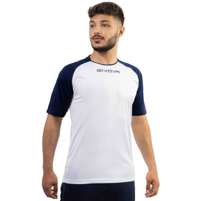 Givova Heren capo interlock t-shirt met korte mouwen UTMR786_whitenavyblue large