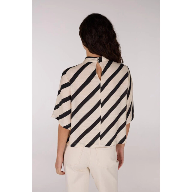 Jansen Amsterdam Teddie blouse bs 116 high neck sand/black BS 116 large