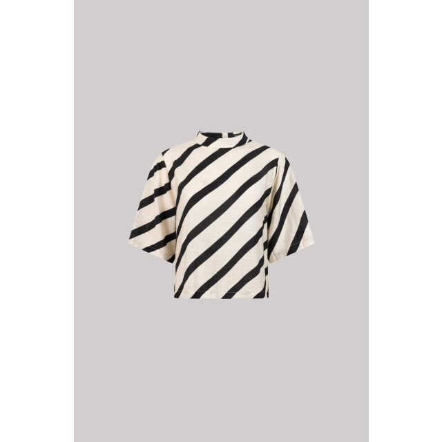 Jansen Amsterdam Teddie blouse bs 116 high neck sand/black BS 116 large