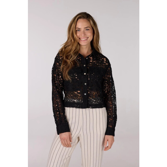 Jansen Amsterdam Fae jasje cl crochet long sleeve black FAE CL large