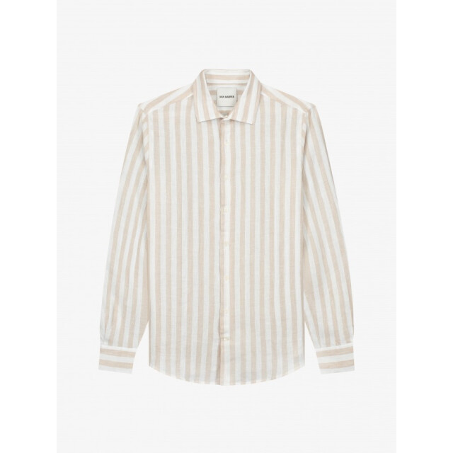 Van Harper Linnen shirt sh109 sand stripe heren overhemd lange mouw - Sand Stripe/LINEN SHIRT SH109 large