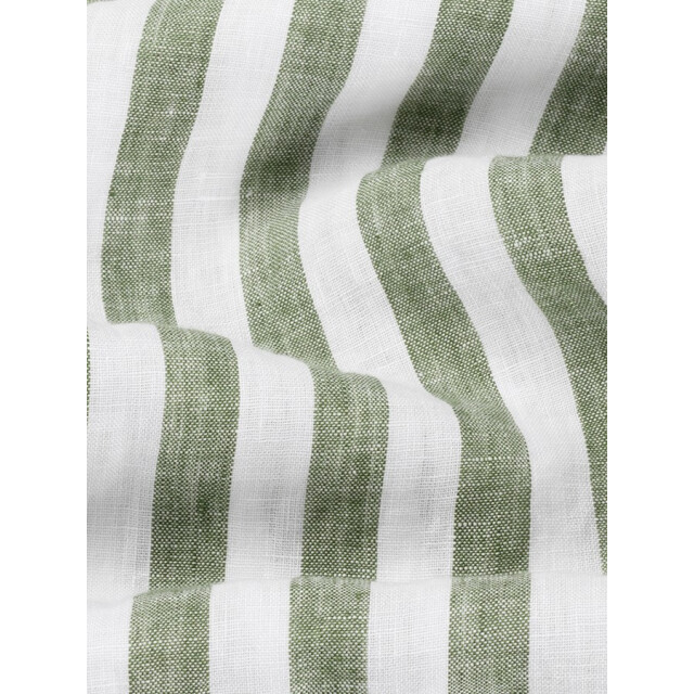 Van Harper Linnen shirt sh109 olive stripe heren overhemd lange mouw - Olive Stripe/LINEN SHIRT SH109 large