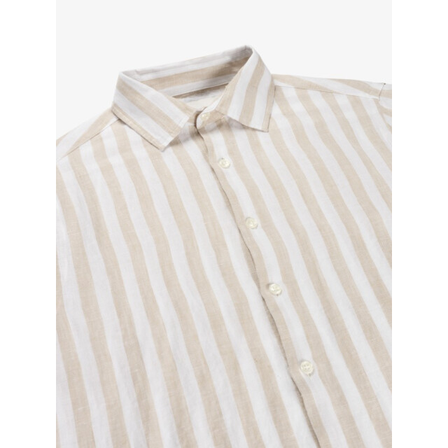 Van Harper Linnen shirt sh109 sand stripe heren overhemd lange mouw - Sand Stripe/LINEN SHIRT SH109 large