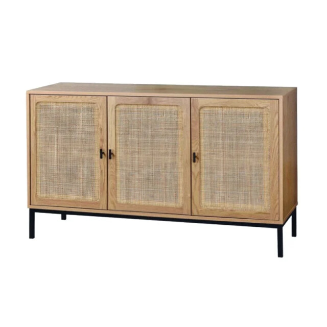 CaliCosy Buffetkast met 3-deurs met rotan webbing l120 x h72 cm jaya 2930079 large