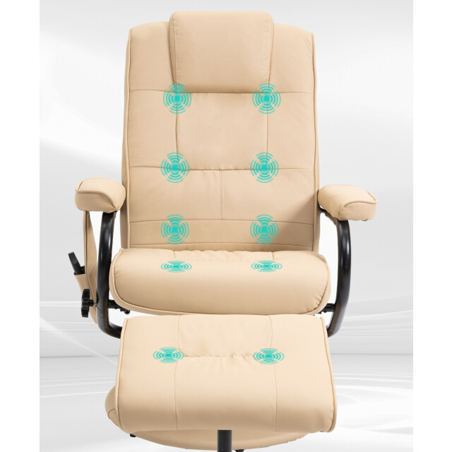 4goodz Relaxfauteuil met massagestoel met voetenbank kunstleer - 3179008 large