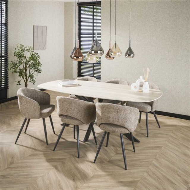 Hoyz eetkamertafel 215 deens ovaal romano travertin 3d keramiek 3171151 large