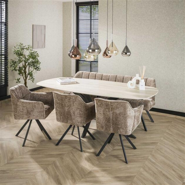Hoyz eetkamertafel 215 deens ovaal romano travertin 3d keramiek 3171151 large