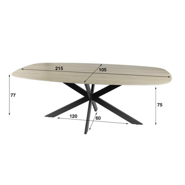 Hoyz eetkamertafel 215 deens ovaal romano travertin 3d keramiek 3171151 large