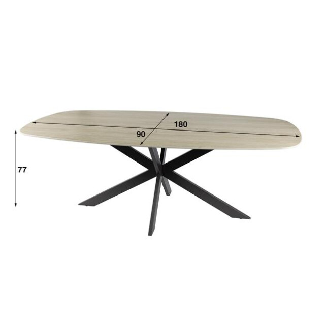 Hoyz eetkamertafel 180 deens ovaal romano travertin 3d keramiek 3171150 large