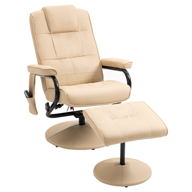 4goodz Relaxfauteuil met massagestoel met voetenbank kunstleer - 3179008 large