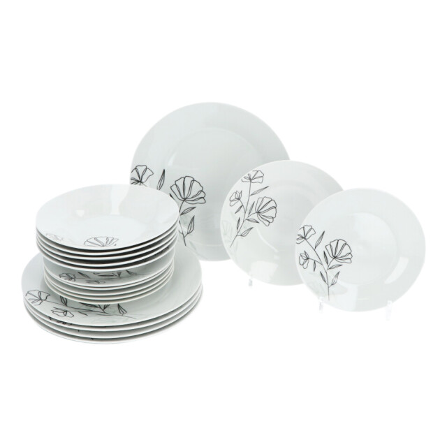 Secret de Gourmet Porseleinen serviesset azalea 6-persoons 18-delig wit/ 3047538 large