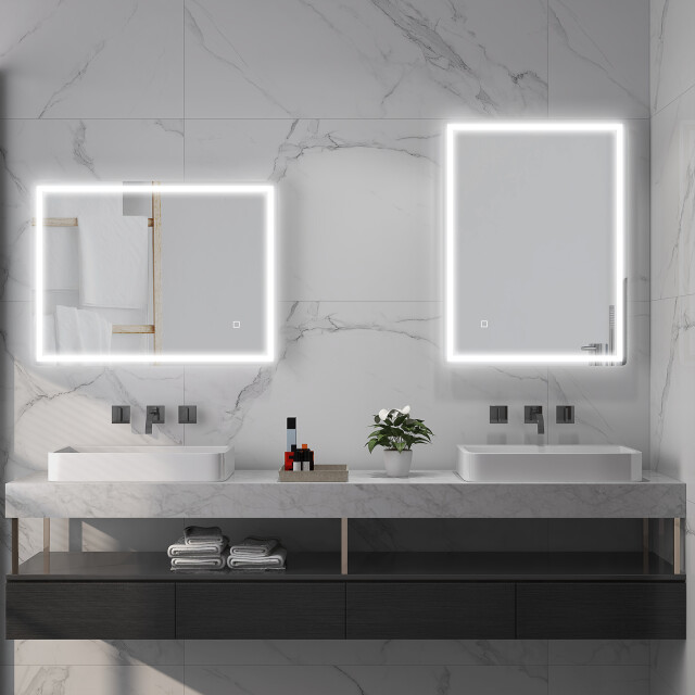 4goodz Led badkamerspiegel 60x80 cm met aanraak schakelaar, anti-condens - 3179012 large