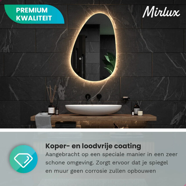 Mirlux Badkamerspiegel 150x93cm asymmetrisch frameloos 3170928 large
