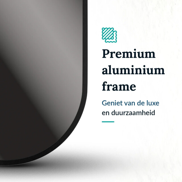 Mirlux Passpiegel ovale spiegel 160x50cm zwart 3083781 large