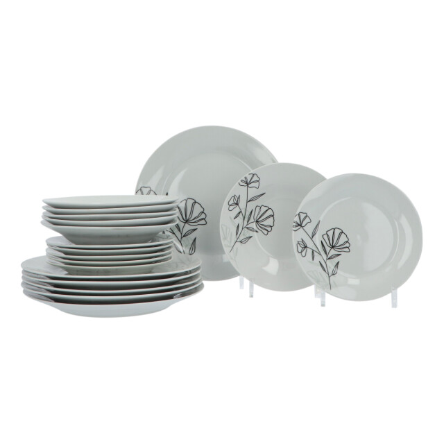 Secret de Gourmet Porseleinen serviesset azalea 6-persoons 18-delig wit/ 3047538 large