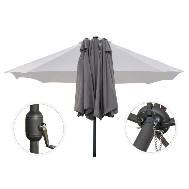 4goodz Outsunny led duo-parasol xl 440x260 cm met verlichting - 3173043 large