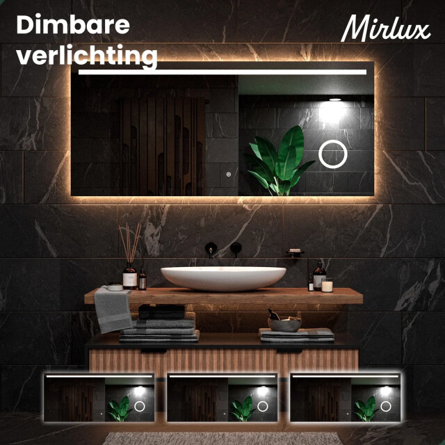 Mirlux Badkamerspiegel 180x80cm frameloos 3170925 large