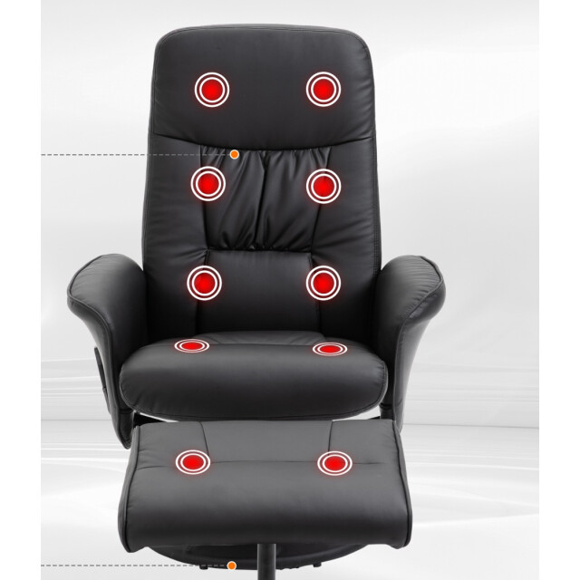 4goodz Relaxfauteuil met massagestoel met voetenbank kunstleer - 3179009 large