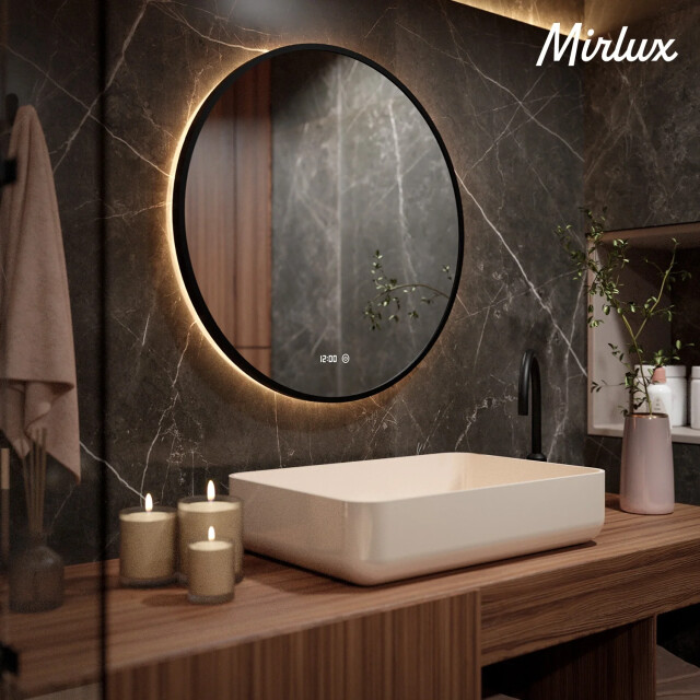 Mirlux Badkamerspiegel 120cm zwart frame 3170926 large